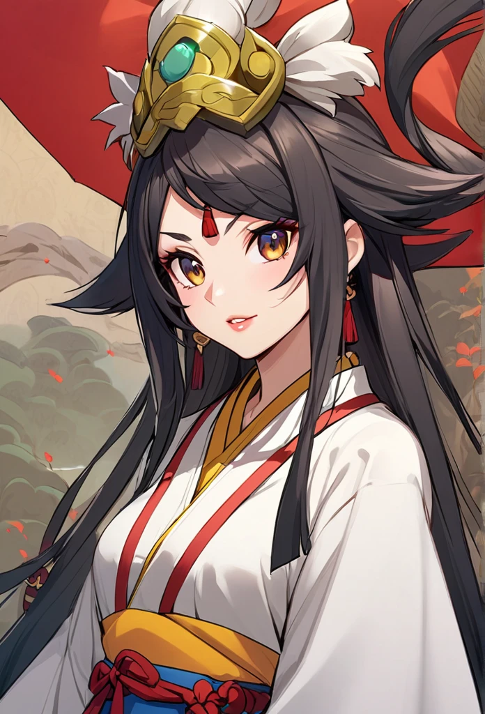 a close-up of a woman with a big breast and a demon head, Nezuko, Nezuko-chan, Onmyoji, extremely detailed artistic germ, arte detallado de Onmyoji, seductive anime girl, beautiful and seductive anime woman, retrato Onmyoji, japanese goddess, Murata and Artgerm range, artgerm y rossdraws