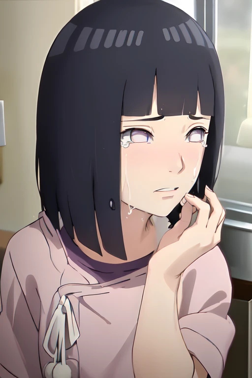tmasterpiece， highly  detailed， best qualtiy， 超高分辨率， 1girll， 独奏，（Hinata flower proportions：1），Long hair hanging low, Hair Band, Hana's purple eyes, pony tails, Beautiful, Beautiful woman, Perfect body, perfect breastm, Wearing a white baseball shirt, Wearing a baseball cap, On the baseball field, holding a Baseball Bat, view the viewer, Slight smile, Realism, Masterpiece, Textured skin, Super detail, High detail, High quality, Best quality, 1080p, 16k，Bigboobs，Be red in the face，Blushlush，perspire，Sweat profusely，There are a lot of water droplets on the face，