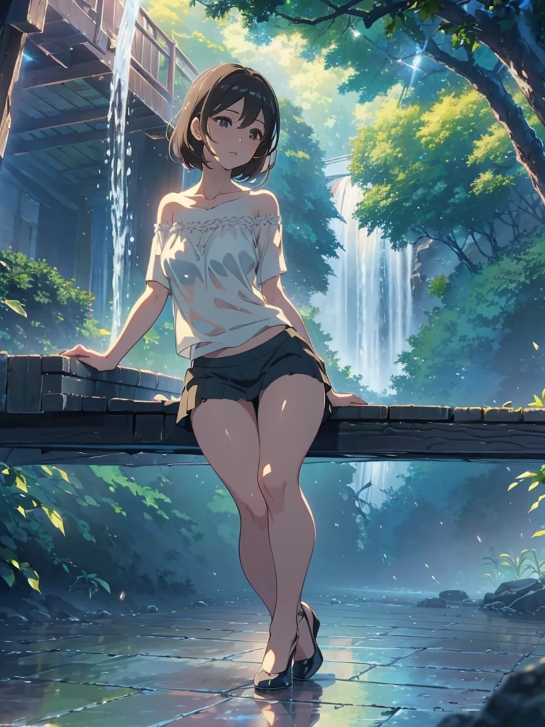 born, masterpiece, Ultra-fine photography,, 最high quality, Ultra-high resolution, ((Nature)), (((Great Falls))), (((Fantastic sky background))), (((Spectacular landscapes))), (((Magnificent sky background))), ((A huge waterfall:1)), ((fleshy body)), ((Glamorous body)), ((Big Tits)), ((Lewd pose)), (((Bend your legs with your knees pointing up))), (((Spread your legs wide))), (((A beautiful woman bathes in water from a waterfall))), (((Bewitching 3))), (((see-through Sexy lingerie))), ((A composition that makes you think about the future)),(((Photogenic beauty))), Realistic, ((Sparkling Splash)), (((Solemn atmosphere))), (Stunningly beautiful woman), ((Golden ratio of the face)), ((Beautiful light reflection)), ((Full body portrait)), ((Glamorous body)), (Perfect anatomy), (Perfect anatomical toes),Amazingly beautiful, Dynamic pose, Delicate face, bornきbornきとした目,Highly detailed background, Detailed face, Detailed busy background, nice, High definition skin, Realistic skin details,8k,Digital single-lens reflex camera, high quality,Photorealism,View from below, (最high quality, 8k, masterpiece: 1.3),Ultra-high resolution,Shot with Canon EOS R 6, Perfect anatomy, Perfect anatomical fingertips, Dark brown hair: 1.1, Ultra detailed face, Detailed lips, Fine grain, double eyelid, charm,masterpiece, 最high quality, Looking into the distance, Beautiful Face, Freeze, Stunned, Dynamic pose, Highly detailed background, Detailed face, Detailed busy background, nice, High definition skin, Realistic skin details,8k,Digital single-lens reflex camera, high quality,Photorealism,View from below,NSFW,(最high quality, 8k, masterpiece: 1.3),Ultra-high resolution,Shot with Canon EOS R 6, Dark brown hair: 1.1, Ultra detailed face, Detailed lips, Almond-shaped eyes, double eyelid,A beautiful Japanese wife, charm的,