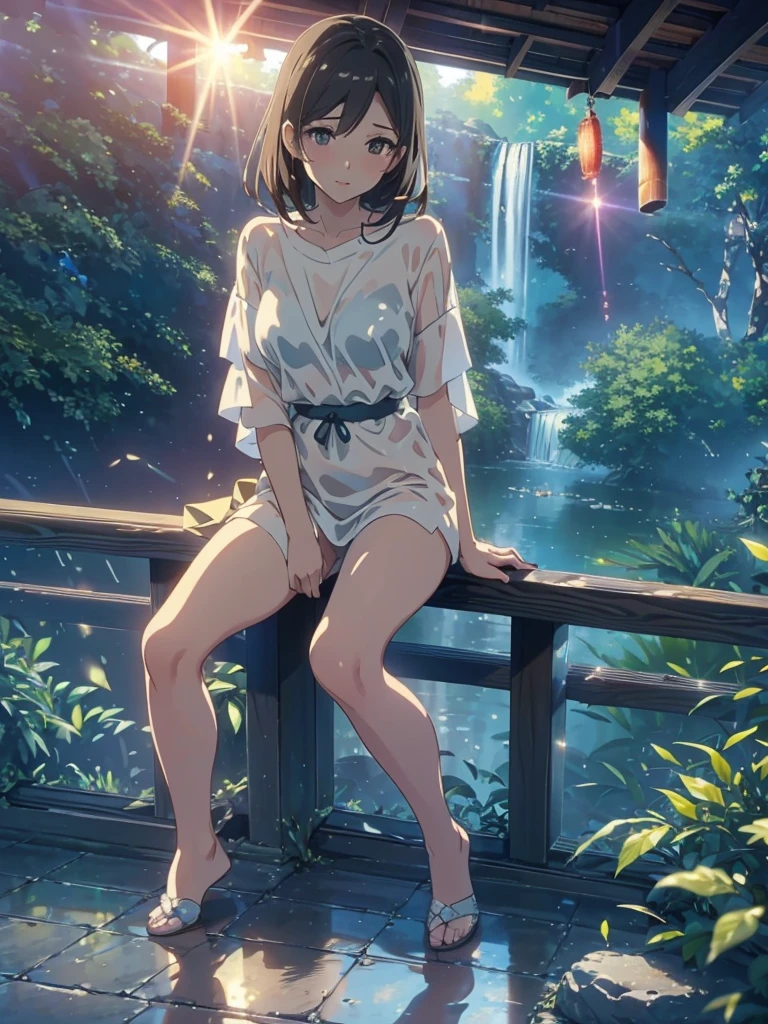 born, masterpiece, Ultra-fine photography,, 最high quality, Ultra-high resolution, ((Nature)), (((Great Falls))), (((Fantastic sky background))), (((Spectacular landscapes))), (((Magnificent sky background))), ((A huge waterfall:1)), ((fleshy body)), ((Glamorous body)), ((Big Tits)), ((Lewd pose)), (((Bend your legs with your knees pointing up))), (((Spread your legs wide))), (((A beautiful woman bathes in water from a waterfall))), (((Bewitching 40-year-old))), (((see-through Sexy lingerie))), ((A composition that makes you think about the future)),(((Photogenic beauty))), Realistic, ((Sparkling Splash)), (((Solemn atmosphere))), (Stunningly beautiful woman), ((Golden ratio of the face)), ((Beautiful light reflection)), ((Full body portrait)), ((Glamorous body)), (Perfect anatomy), (Perfect anatomical toes),Amazingly beautiful, Dynamic pose, Delicate face, bornきbornきとした目,Highly detailed background, Detailed face, Detailed busy background, nice, High definition skin, Realistic skin details,8k,Digital single-lens reflex camera, high quality,Photorealism,View from below, (最high quality, 8k, masterpiece: 1.3),Ultra-high resolution,Shot with Canon EOS R 6, Perfect anatomy, Perfect anatomical fingertips, Dark brown hair: 1.1, Ultra detailed face, Detailed lips, Fine grain, double eyelid, charm,masterpiece, 最high quality, Looking into the distance, Beautiful Face, Freeze, Stunned, Dynamic pose, Highly detailed background, Detailed face, Detailed busy background, nice, High definition skin, Realistic skin details,8k,Digital single-lens reflex camera, high quality,Photorealism,View from below,NSFW,(最high quality, 8k, masterpiece: 1.3),Ultra-high resolution,Shot with Canon EOS R 6, Dark brown hair: 1.1, Ultra detailed face, Detailed lips, Almond-shaped eyes, double eyelid,A beautiful Japanese wife, charm的,