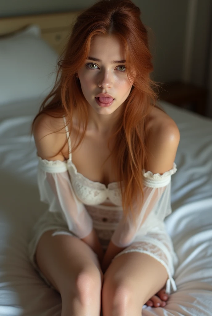 8K,Russian girl, Russian traits, natural red hair,1girl, beautiful jaw, high detailed, high ilumination, Realistic,Model quality, 8K raw,face detailed, Red hair, like a model, gazing at viewer, jewelries, (bangss) freckles (blue colored eyes) shorth hair, fully body, short hair style, short red hair style, red lace lingerie, headband on head, sitting on bathroom stall, open legs, shaved pussy
