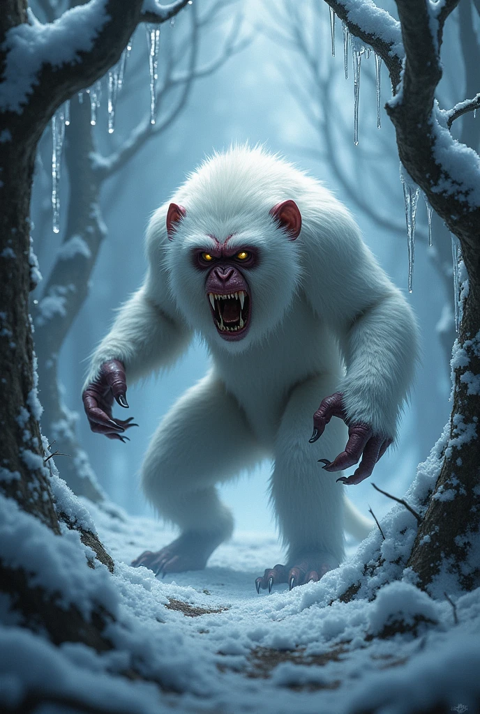  Create a zombie ghost yeti with features of a spider