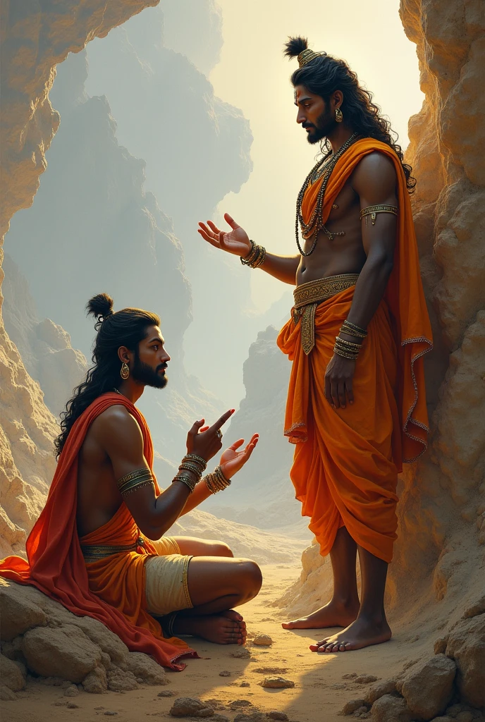 Lord shiva, lord Mahavira at Himalaya with sunrise effect 
