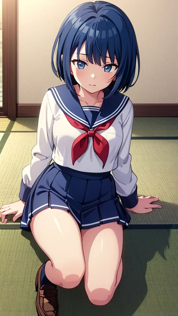 kurokawaakane\(1zGame\),One Girl, alone,stage,Portraiture,View audience,Squat,Spread your legs,Spread your legs,Sailor suit,