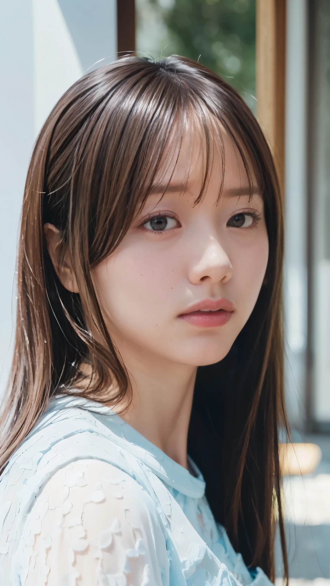 Cute Japanese Women Photos, smile:1.78, 20-year-old, Oil, One Length Hair＆Straight Hair Balm:1.55, (photo Realistic:1.4), (hyper Realistic:1.4), (Realistic:1.3), (Smoother lighting:1.05), (Improving the quality of cinema lighting:0.9), 32K, 1 person,20-year-oldの, Realistic lighting, Backlight, The light shines on your face, Ray Tracing, (Bright light:1.2), (Improvement of quality:1.4), (Highest quality Realistic textured skin:1.4), fine grain, Detailed face,(smile:0), (Emphasis on face close-up:1.3), (Enhances the beauty of skin texture:1.1),((Extremely precise and accurate anatomy:1.0)), (Enhances the beauty of skin texture:1.1), Clean and glowing skin, mesh, thin:1.2, (Realistic:1.3), Realisticなライティング, (Smoother lighting:1.05), 32K, One Japanese woman, fine grain, Detailed face, (Film Grain:1.1),(Accentuates body lines:1.1), High resolution, Natural look, Kind eyes, Improves hair quality, Delicate light and shadow, Transparent muscles, Graceful pose, Beautiful Eyes, Sharp details, Soft light reflection, Beautiful contours, Delicate skin tone, Fine hair texture,Cute Japanese Women Photos,