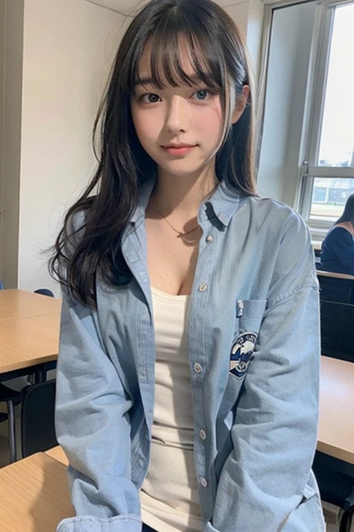 ((highest quality)), ((Tabletop)), (detailed), Perfect Face、-yeld gicamisole、The lender's organization is very short、he is short、Laughter、city(Tokyo cityscape)