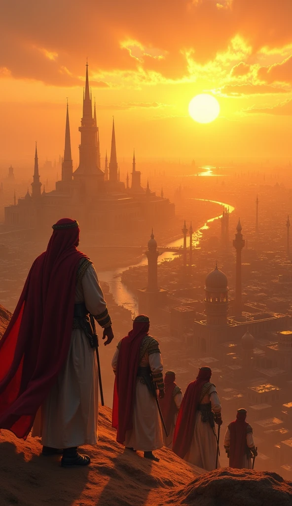 radiant fantasy arabian city with gold tops seen from a port, sharp focus, emitting diodes, smoke, artillery, sparks, racks, system unit, motherboard, by pascal blanche rutkowski repin artstation hyperrealism painting concept art of detailed character design matte painting, 4 k resolution blade runner