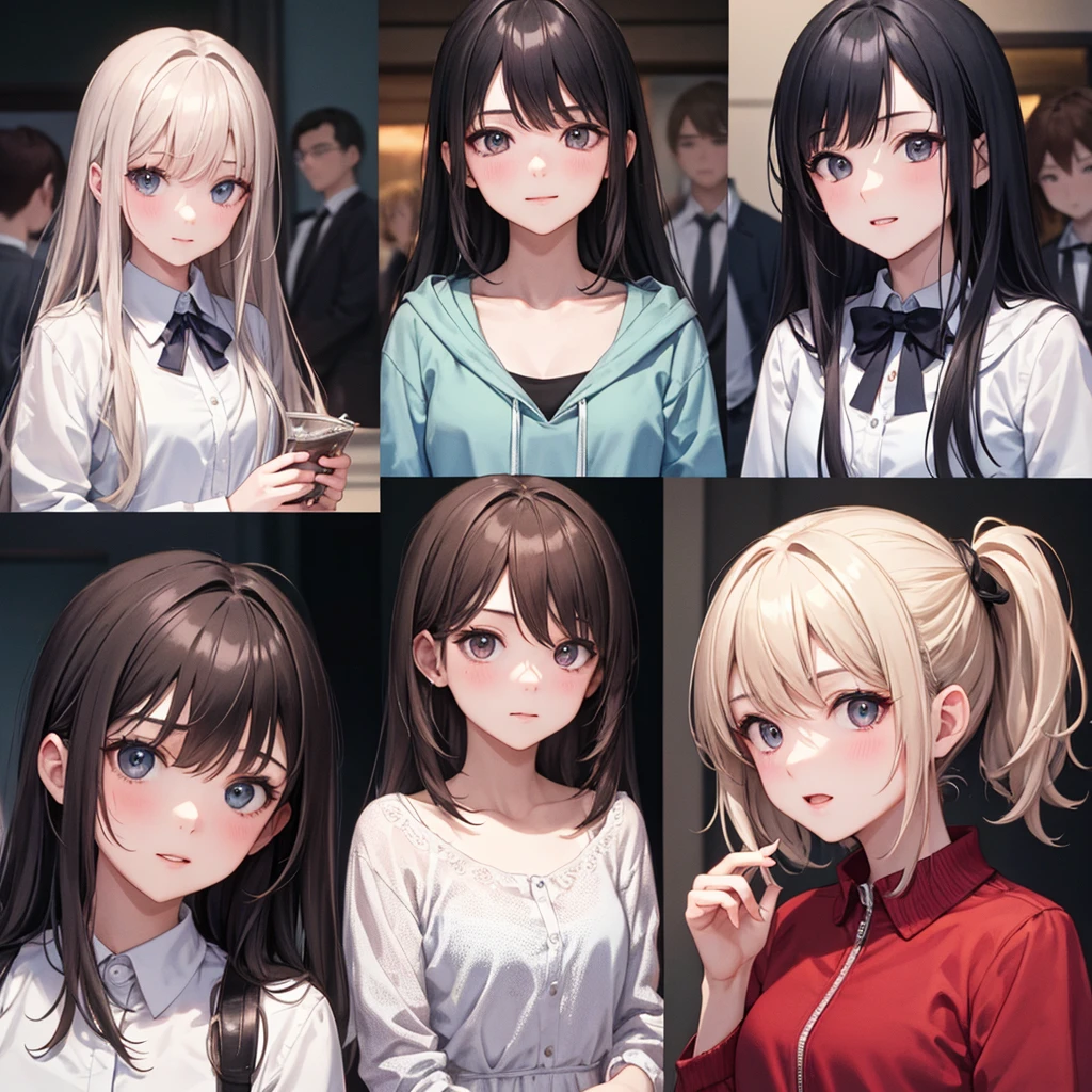 nsfw, (8k、Best image quality、Highest quality、masterpiece)、Detailed face、Detailed Background, Improve、Five beautiful 1 women, flat c背が高い, (Matching high school boys&#39; uniforms:1.3), Earrings, (grin), Walking on the way to school, Dynamic Angles, full body, (erection under cloth:1.2)