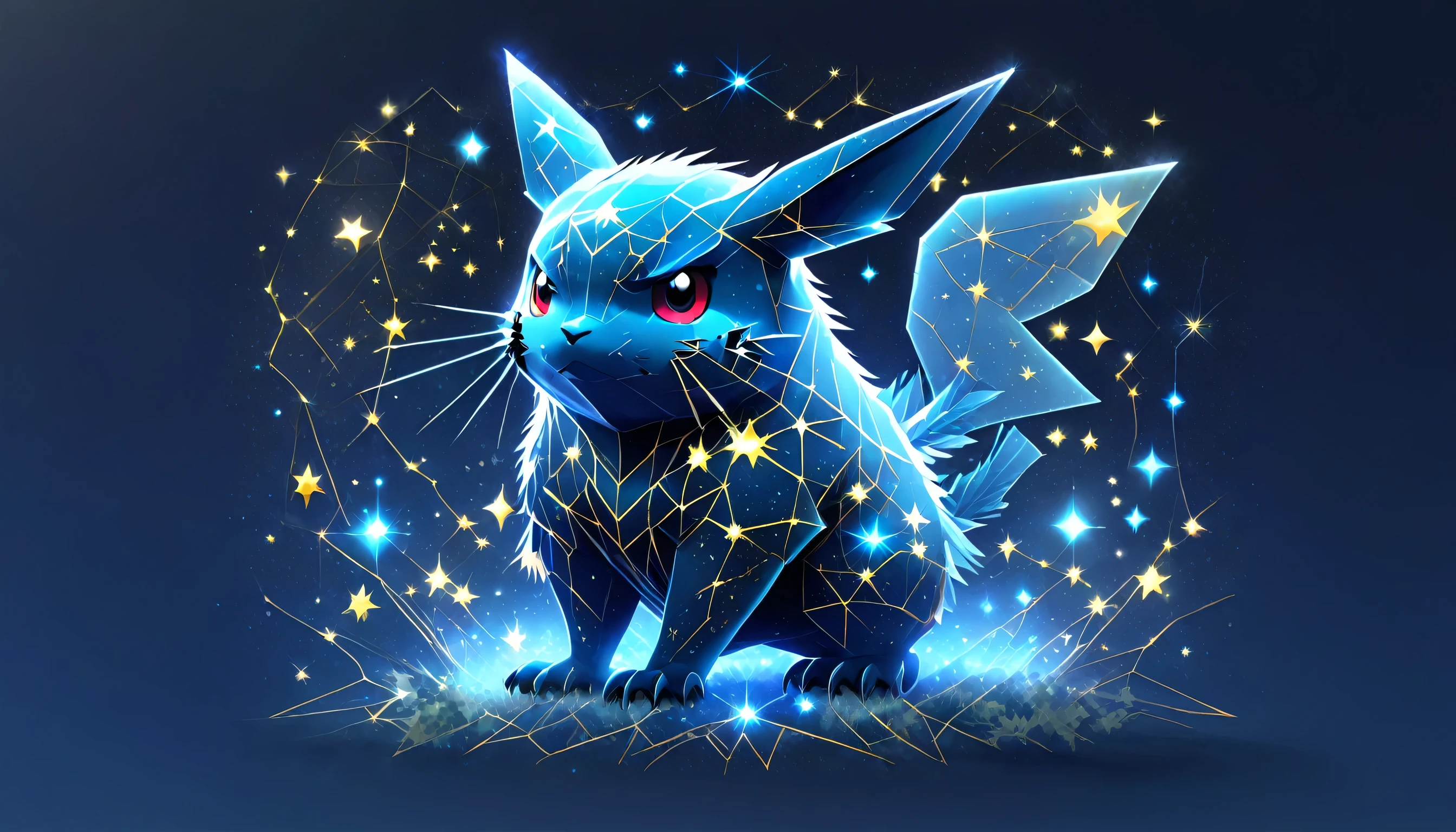 a constellation of stars in the shape of Pokémon, 