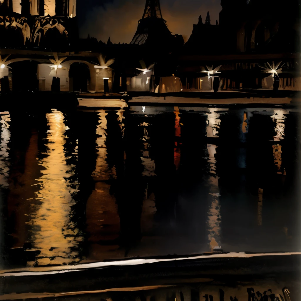 Paris、night、Notre Dame