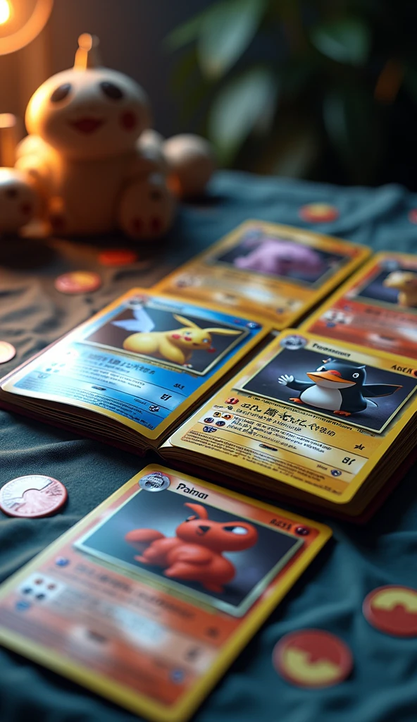 Pokemon card game, detailed pokemon card album, realistic pokemon cards in album and on the table, pokemon card game, girl sitting on the table and playing card game,  photorealistic, 8k, highres, hyperdetailed, studio lighting, professional photography, vibrant colors, cinematic lighting, dramatic lighting, masterpiece, highly detailed, intricate details, extreme realism, photo-realistic, hyper-detailed, cinematic composition, dramatic angles, volumetric lighting, photorealistic textures, dynamic poses, dynamic composition, hyper-realistic, ultra-realistic, photorealistic rendering, cinematic post-processing, 4k, best quality, masterpiece