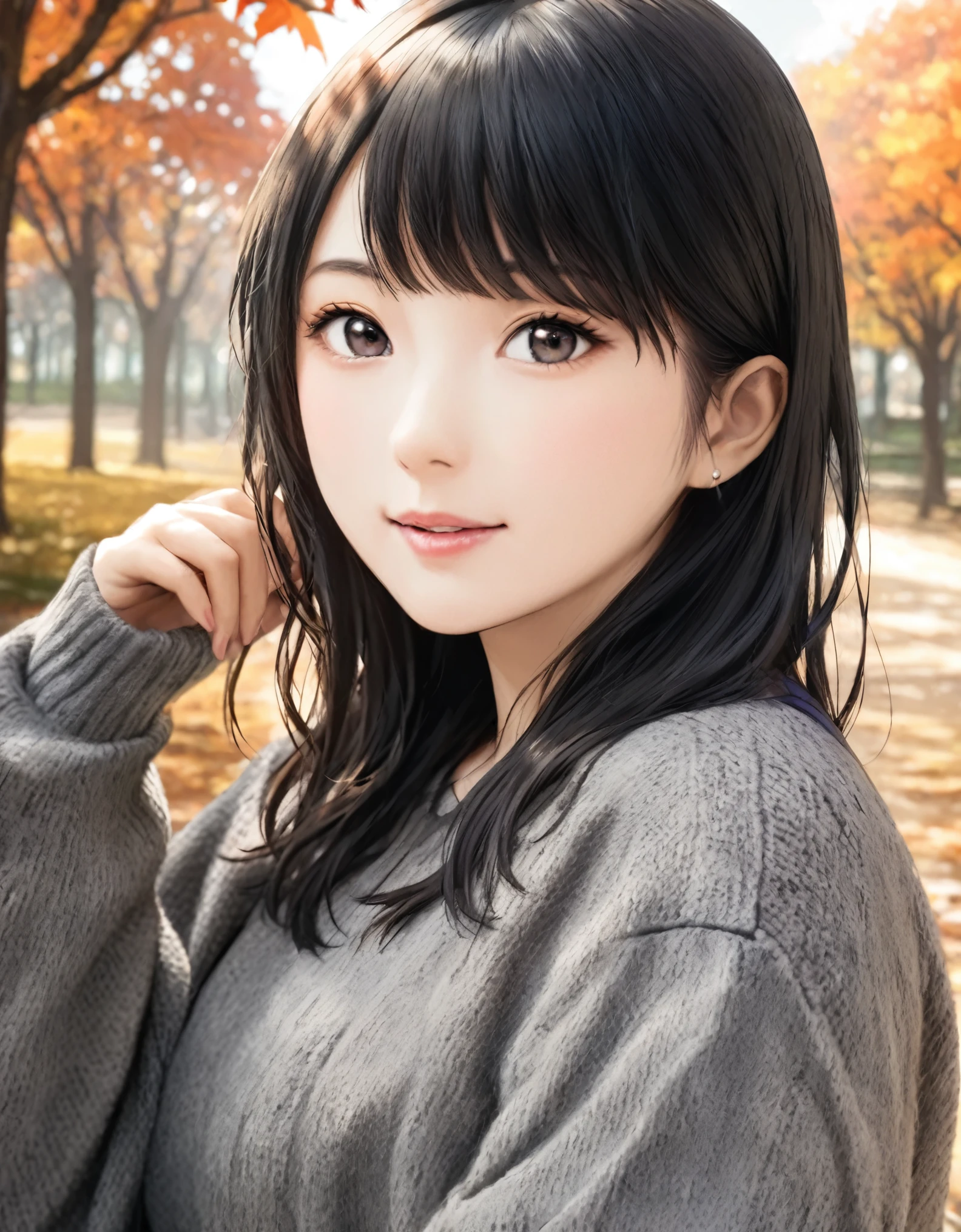 (best quality:1.2), 1girl, Ueno park, autumn