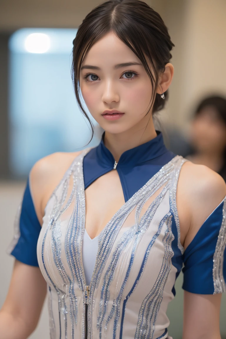 (8k, RAW Photos,Highest quality, High resolution:1.1), (Ultra-realistic:1.4),(Realistic, Realistic:1.3),The Beauty of Japan、Rhythmic gymnastics club、Rhythmic Gymnastics Uniform、((Upper Body:1.3))