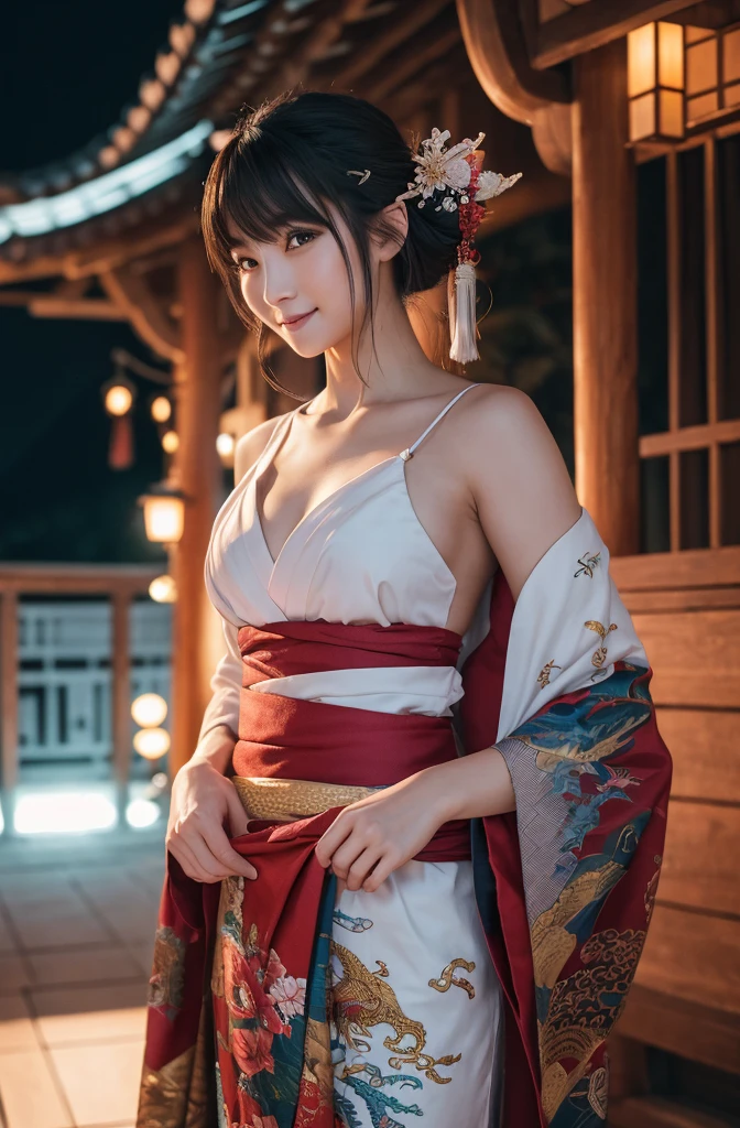 Best quality, Masterpiece, A high resolution, 1girll,Blush,(Seductive smile:0.8),Star-shaped pupils,China Hanfu,hair adornments,necklace, jewelry,Beautiful face,after sexing_Body, Tyndall effect,Photorealistic, Dark Studio, rim lit, twotonelighting,(highdetailskin:1.2), 8K, Ultra HD, Digital SLR, Soft lighting, High quality, voluminetric lighting, candid, photographed, high resolution, 4K, 8K, Bokeh.