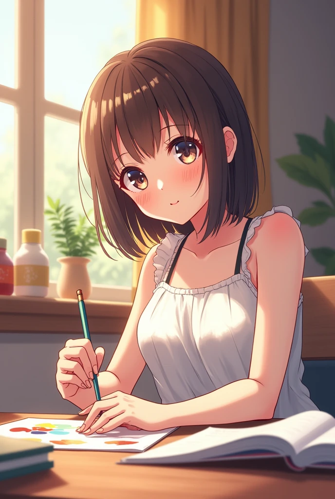 beautiful detailed cocoa beans, detailed wooden table, detailed chocolate, warmly lit interior, cartoon style, photorealistic, 8k, high quality, vibrant colors, rich textures, soft lighting, ambient glow, cozy atmosphere, wooden floor, natural lighting, organic shapes, playful composition, delightful mood