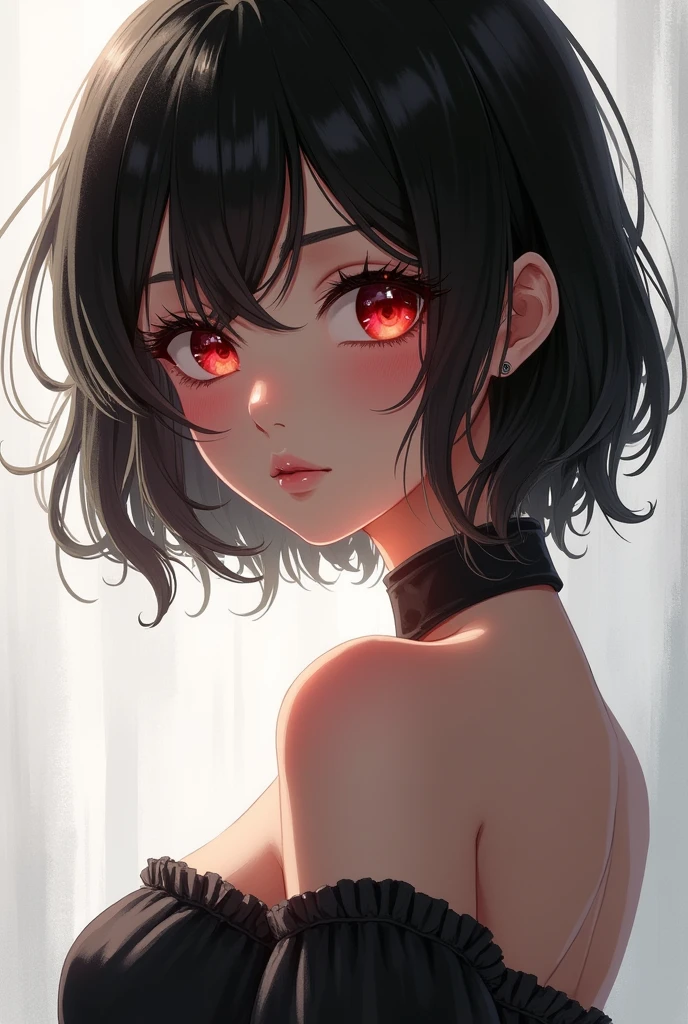 (8k, RAW Photos, Highest quality, masterpiece: 1.2), masterpiece, Super Detail,Best lighting, (Realistic and photorealistic photography: 1.4), High-resolution RAW color photos, Highly detailed mouth,ung cute girl, Background Blur, blush, Depth of written boundary, Hair between the eyes,short hair,(red inner hair with yellow hairpin:1.2),(red eyes:1.3),(Oily skin:1.1),Black Hair,in the midnight City alley,outside,short,young,standing,medium breasts,face to viewer,naked,shame,embarrassed,(black heart nipplecover,black heart vagina cover),pubic hair