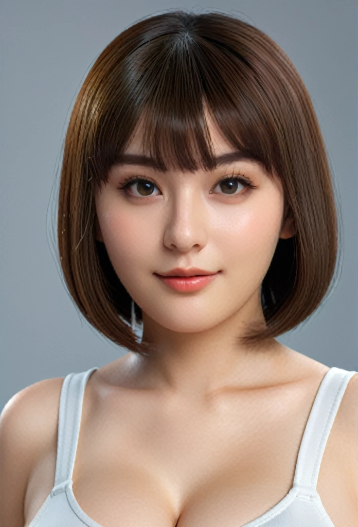 High resolution, masterpiece, Highest quality, Very detailed, Ultra high definition, High-resolution model, Textured skin, Real,8k,16K, gigantic breasts,Bob hair, blunt bangs,Primary school students,