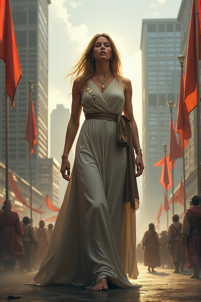  A queen chezz with a sky scraper in it