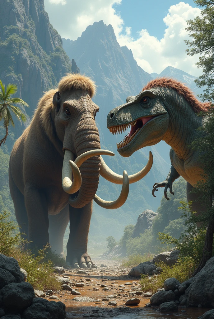 Elephants vs dinosaur fighting