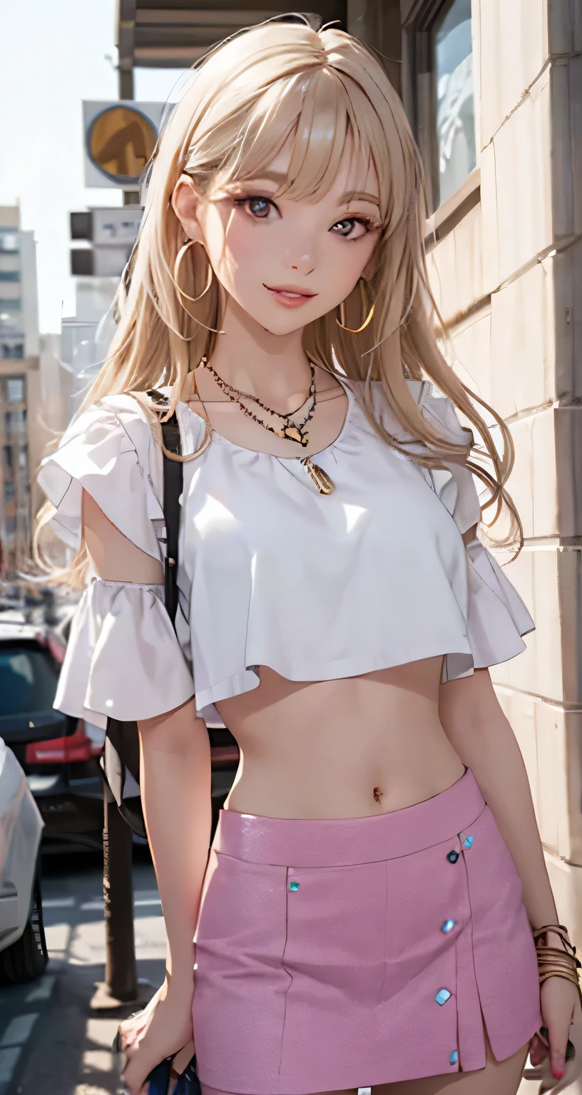 ((high qulity)), ((tmasterpiece)), 8K, ，long leges，Lying in bed，Long jeans trousers Sporty pink top