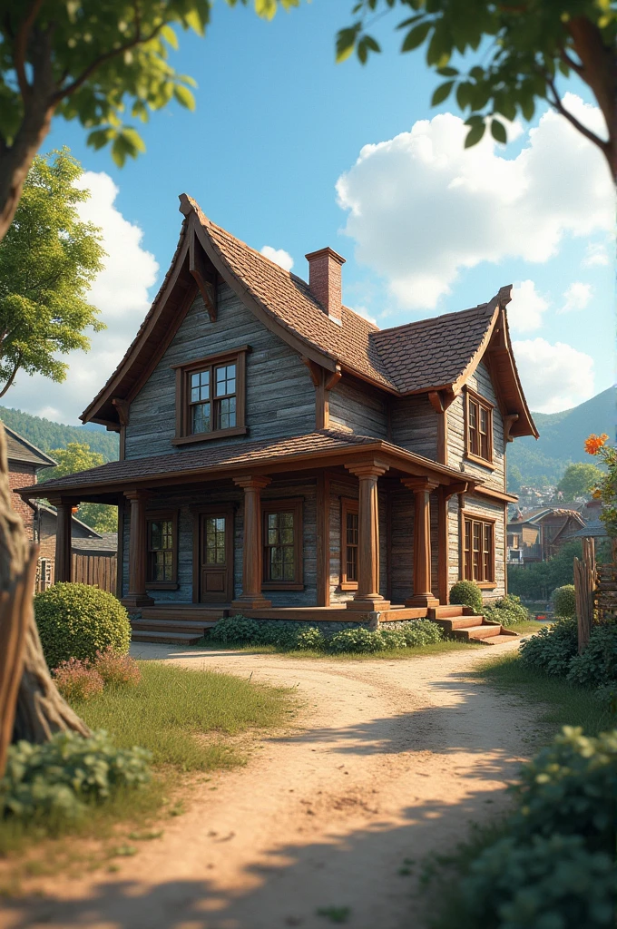 vernacular house structure with perspective