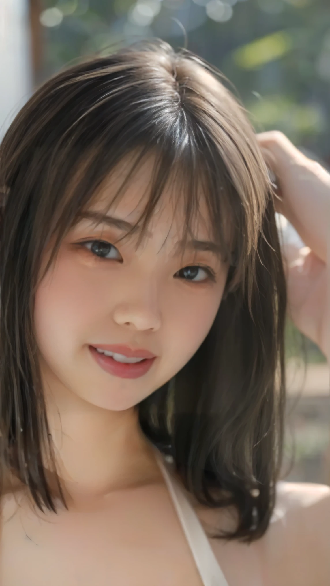 Memory correction:255, Everything modern:1.66, Cute Japanese Women Photos, smile:1.78, 20-year-old, oil, One Length Hair＆Hair straightening balm:1.55, (photo Realistic:1.4), (hyper Realistic:1.4), (Realistic:1.3), (Smoother lighting:1.05), (Improving the quality of cinema lighting:0.9), 32K, 1 person,20-year-oldの, Realistic lighting, Backlight, The light shines on your face, Ray Tracing, (Bright light:1.2), (Improvement of quality:1.4), (Highest quality Realistic textured skin:1.4), fine grain, Detailed face,(smile:0), (Emphasis on face close-up:1.3), (Enhances the beauty of skin texture:1.1),((Extremely precise and accurate anatomy:1.0)), (Enhances the beauty of skin texture:1.1), Clean and glowing skin, mesh, thin:1.2, (Realistic:1.3), Realisticなライティング, (Smoother lighting:1.05), 32K, One Japanese woman, fine grain, Detailed face, (Film Grain:1.1),(Accentuates body lines:1.1), High resolution, Natural look, Kind eyes, Improves hair quality, Delicate light and shadow, Transparent muscles, Graceful pose, Beautiful Eyes, Sharp details, Soft light reflection, Beautiful contours, Delicate skin tone, Fine hair texture,Cute Japanese Women Photos,