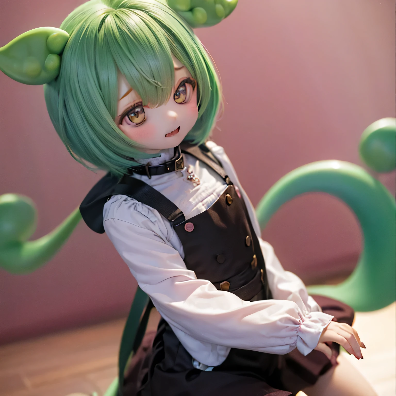 Cheeky Green Haired Zundamon(((((In the form of a child)))))Eat sweets、