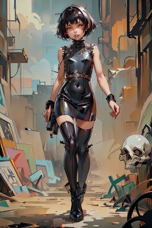Foto hiperrealista en primer plano de Kate Beckinsale, masterpiece, best quality, (photorealistic:1.4), Create dystopian masterpieces. Depict the cityscape in the gritty style of the game's concept art. This work should evoke a sense of abandonment and despair in a futuristic, post-apocalyptic world. Notice the intricacies of detail, the sharp focus. (((Cameltoe))), ((assaulted by zombie men)), (((strangled, choked:1.4))), ((cleavage)), ((exposed bulgeuscular hips))