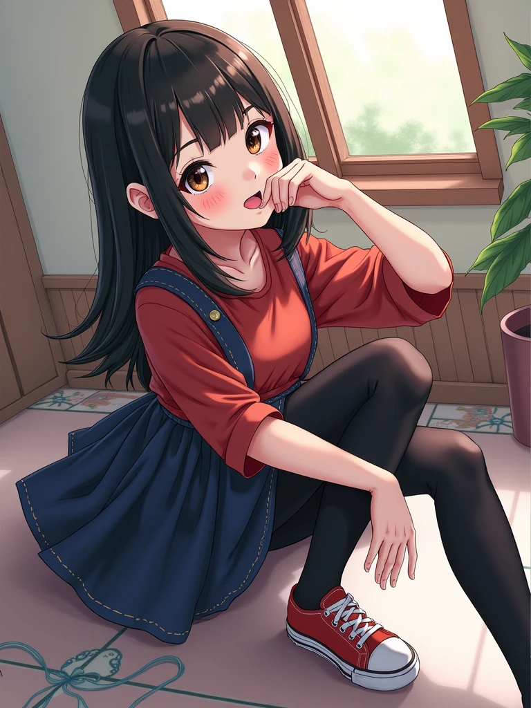 Ahegao、Cumming face、Married woman、(legs up:、M-shaped leg opening 1.2)、Pink knitwear、short twintail hair