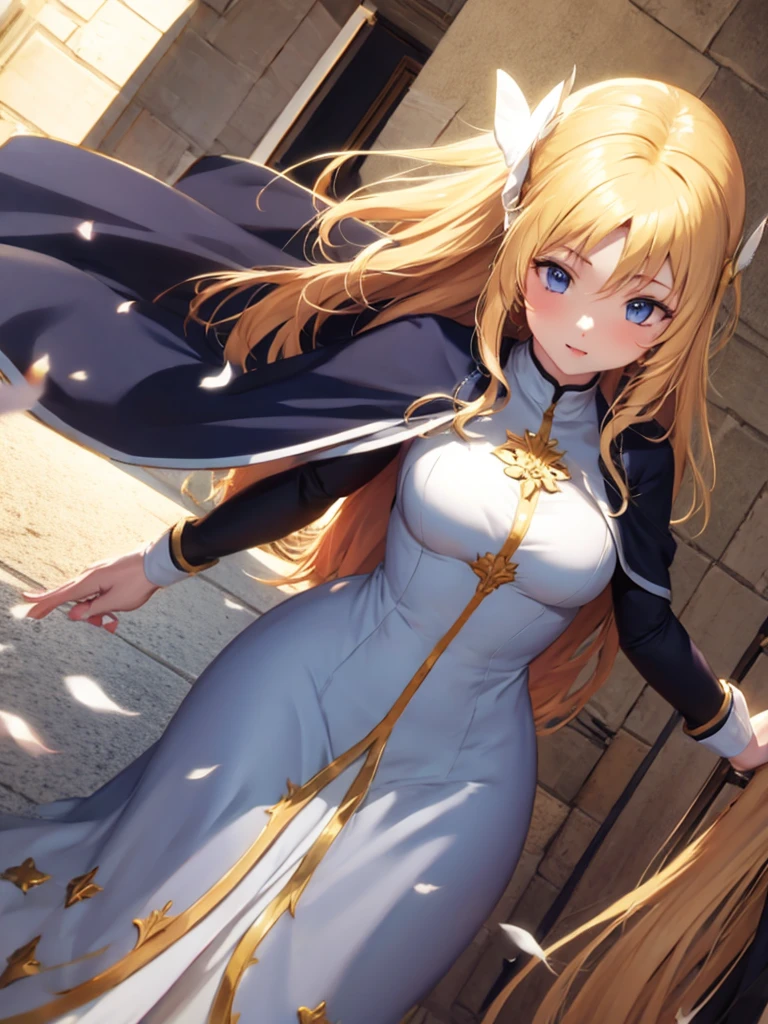 1girl,nun,long blonde hair,beautiful detailed face,sunny meadow,masterpiece,exquisite details,perfect anatomy,fighting stance,dynamic pose,dramatic lighting,cinematic composition,vibrant colors,highly detailed,photorealistic,intricate details,sharp focus,hyper realistic,3D render,CGI