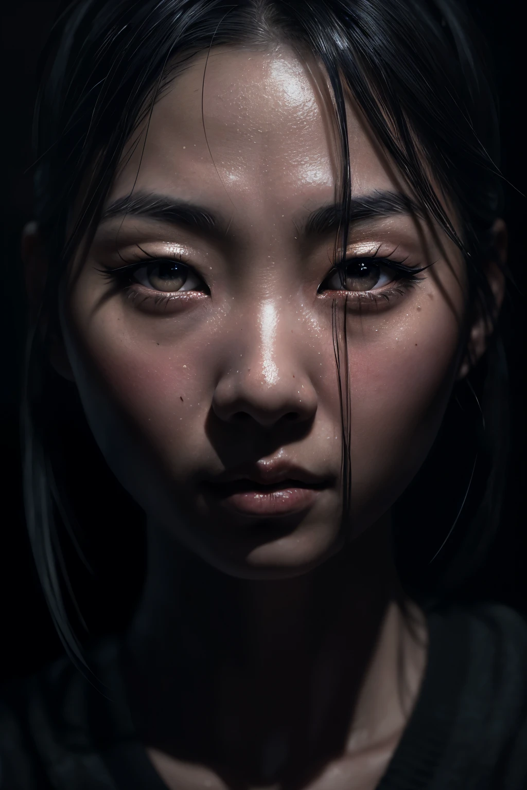 Masterpiece, Beautiful teenage Asian girl with black skin very detailed, Redoute, dramatic lighting, trending digital art on Artstation 8k HD high definition detailed realistic, Detailed, texture de la peau, hyper detailed, realistic skin texture, Armure, Best quality, ultra highres, (photoreallistic:1.4), High resolution, Detailed, Photo brute, Sharp re, Par Lee Jeffries Nikon D850 Film Stock Photographie 4 Kodak Portra 400 Appareil photo F1.6 lens rich colors hyper realistic lifelike texture dramatic lighting unrealengine trending on artstation cinestill 800,