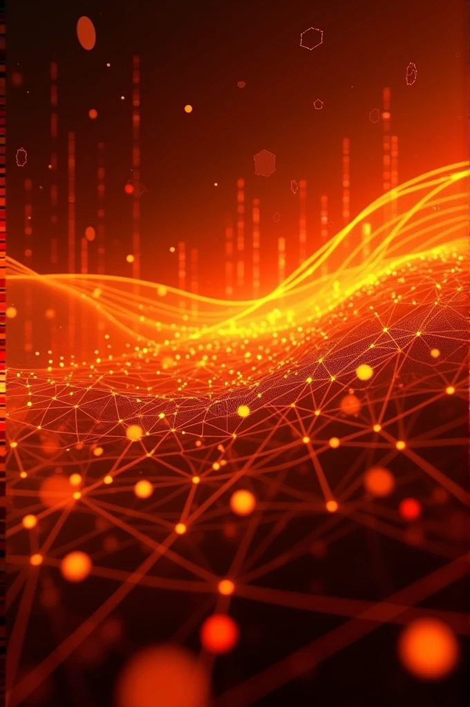 Gyve image for data flow background with orange and few red colours

