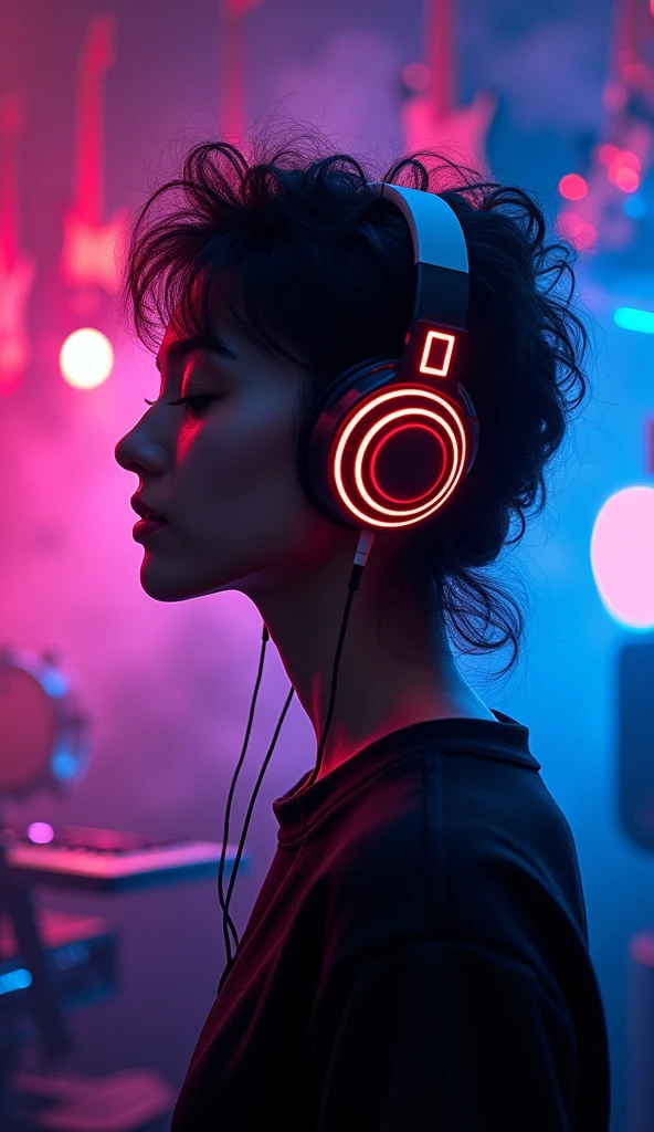 edm music, illustration, Neon Heartbeat