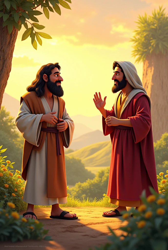 Create a picture of the Bible story that talks about the talents