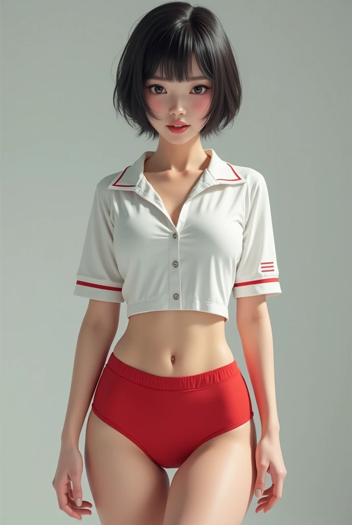 1girl, 独奏, White polo shirt, White sneakers, tennis wear, white mini-skirt, tmasterpiece, Best quality at best, realisticlying, ultra - detailed, (shiny skins, perspired:1.4), absurderes, looking at viewert, Pink ponytail, with brown eye,slenderness,Dynamic light and shadow,A high resolution,Sharp focus,depth of fields,The eyes are delicate,Sharp pupils,pupil realistic,(smallunderboob:1.6),(Thigh thick:1.0),exteriors,Skysky
