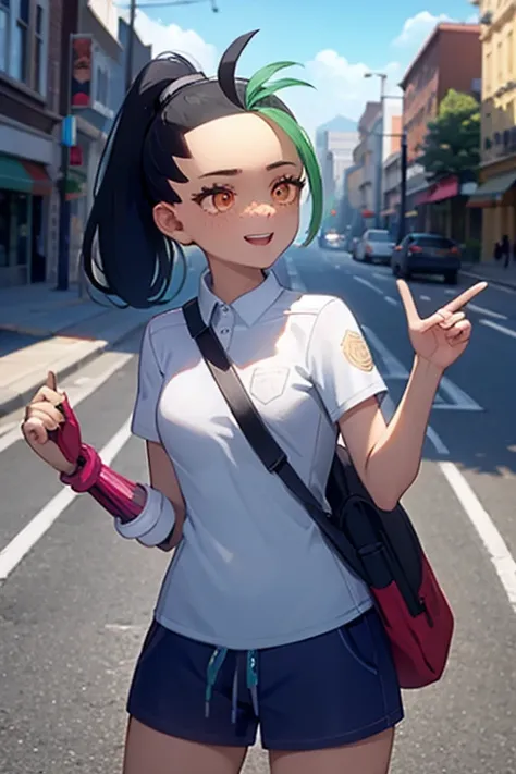 a charming nemo happily talking on the street