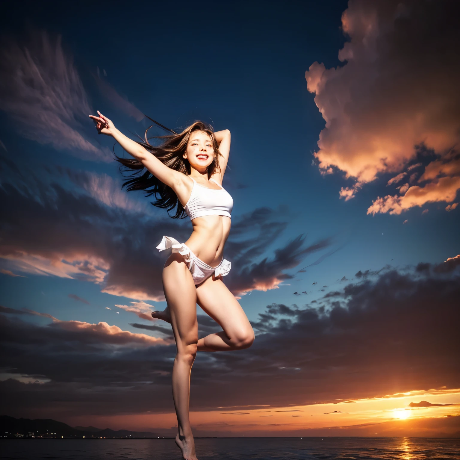 (White and vivid colors, exposed:1.2), (Legwear:-1), (Acutance:0.85), (Upward composition, Thongs:1.2), surfer girls (Flying, Jumping High:1.5), ((face variations)), { Navel | pretty Ass | Delicate lace knitted wear | (morning glowing) }, { Glistening tanline | oiled ivory skin | Childish | Overflowing | Biomechanical HUGE and HEAVY boob } . BREAK (portrayed in the best quality and high resolution, ultra-detailed, realistic and (photorealistic:1.37) with a touch of rawness). { Volumetric ((back lighting)) | concept art | enhancing the overall visual impact }. { Whole Body proportions and all limbs are anatomically accurate | ((Gigantic Overflowing sideboob:1.25)) | (:d) | (Different types of hair colors) } .