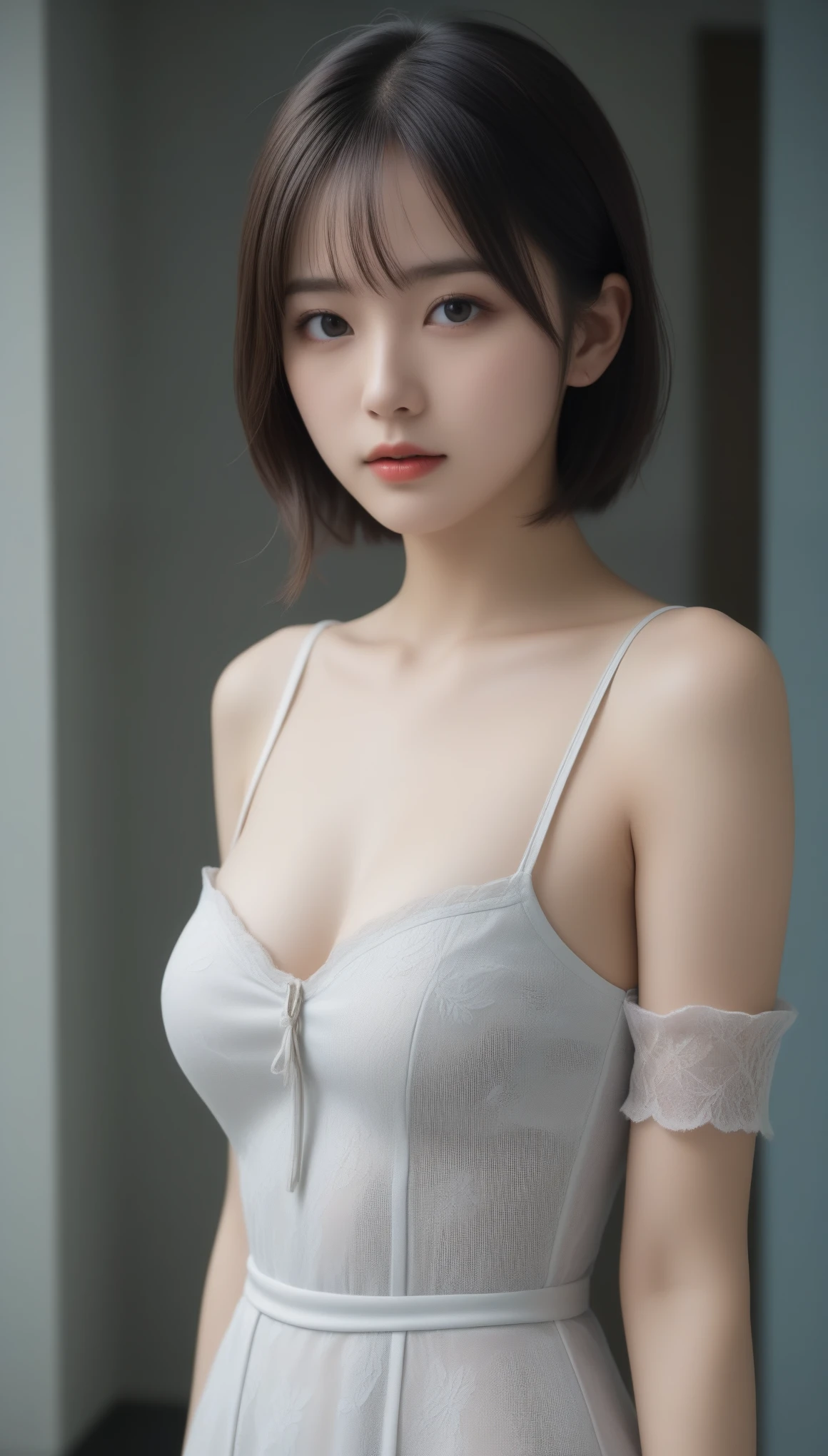 8k, Ultra-high resolution, Highest quality, masterpiece, 三分割法によるphotograph,Surreal, photograph, 1 Girl, (:1.3), pretty girl, Cute Face, Beautiful eyes in every detail, 細かくdetailedに,masterpiece,One Girl:1.2, Japan Female Announcer,full body,disgust,Long black hair,Curl inside hair,(Nobility of the Bourbon dynasty:1.3),(印象派の美しい少女のPortraiture), Lady,(Standing in the square of the Palace of Versailles:1.3), (After the Rain), (Sunset reflection), (Impressionist light and colour),Realistic Skin, Perfect and beautiful face ,完璧でCute Face, Skin with attention to detail, Perfect limbs、Narrow waist,Looking at the audience、beauty,Long neck、(((Ideal body type))),A cup small breasts :2,Portraiture:2,Perfect Anatomy,鮮明なdetailed,detailed,Surreal,Light and shadow,darkness
