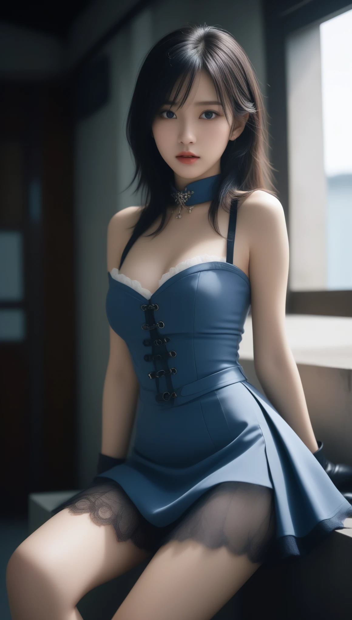 anime girl in a blue dress posing for a picture, anime girl in real life, nico robin, anime girl wearing a black dress, seductive anime girl, as an anime character, anime character; full body art, anime woman, beautiful alluring anime woman, succubus in tight short dress, female anime character, beautiful anime woman, realistic anime 3 d style