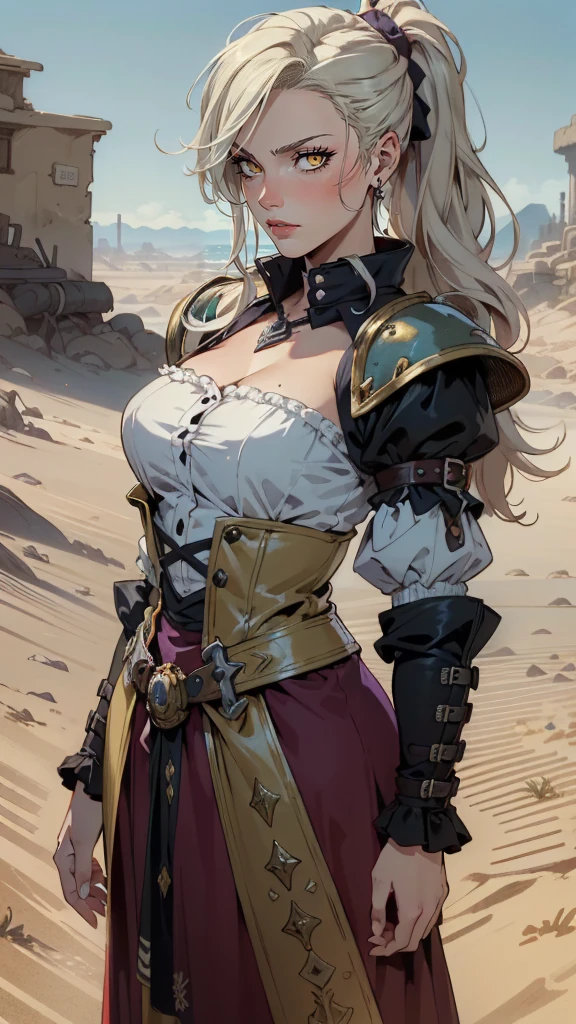Immerse yourself in the power and authority of a female soldier who commands respect on the battlefield. Clad in battle-worn armor, she radiates a sense of fearlessness and control. As she surveys the terrain, her strategic mind calculates the best course of action. The intensity of the battle is heightened by the grit and determination in her eyes. This photo captures the essence of leadership and valor in the face of adversity. (Power and authority, Fearlessness and control on the battlefield), (Battle-worn armor and strategic mind:1.3), (Calculating the best course of action:1.2), (Grit and determination in her eyes:1.2), inspired by the tenacity of female warriors,(((milf)))  <lora:Vermouth_20230727192625:0.8>