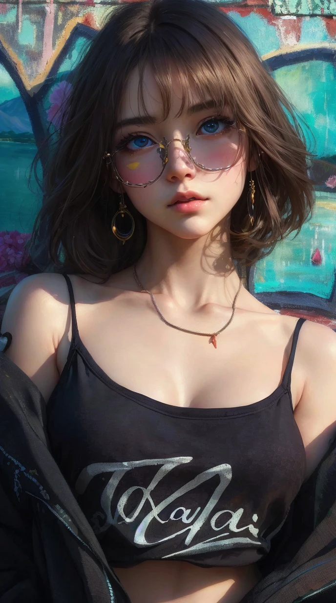 Woman with short hair in glasses standing on the beach,The background is the city, on the beach, beach pic, in the beach, standing at the beach,The shirt is slightly damp, Milk fat buttocks,The shirt is slightly open,Red swimsuit,26 year old, from the above, Sexy and sultry, heavy breath, sexual expressio(closeup cleavage:1.5),(sface focus:2), Royal Sister,Photo photos,Cosmopolitan beauty