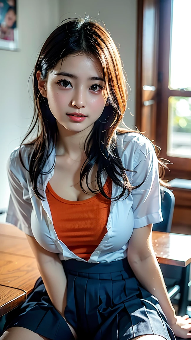 naked big breasts skirt