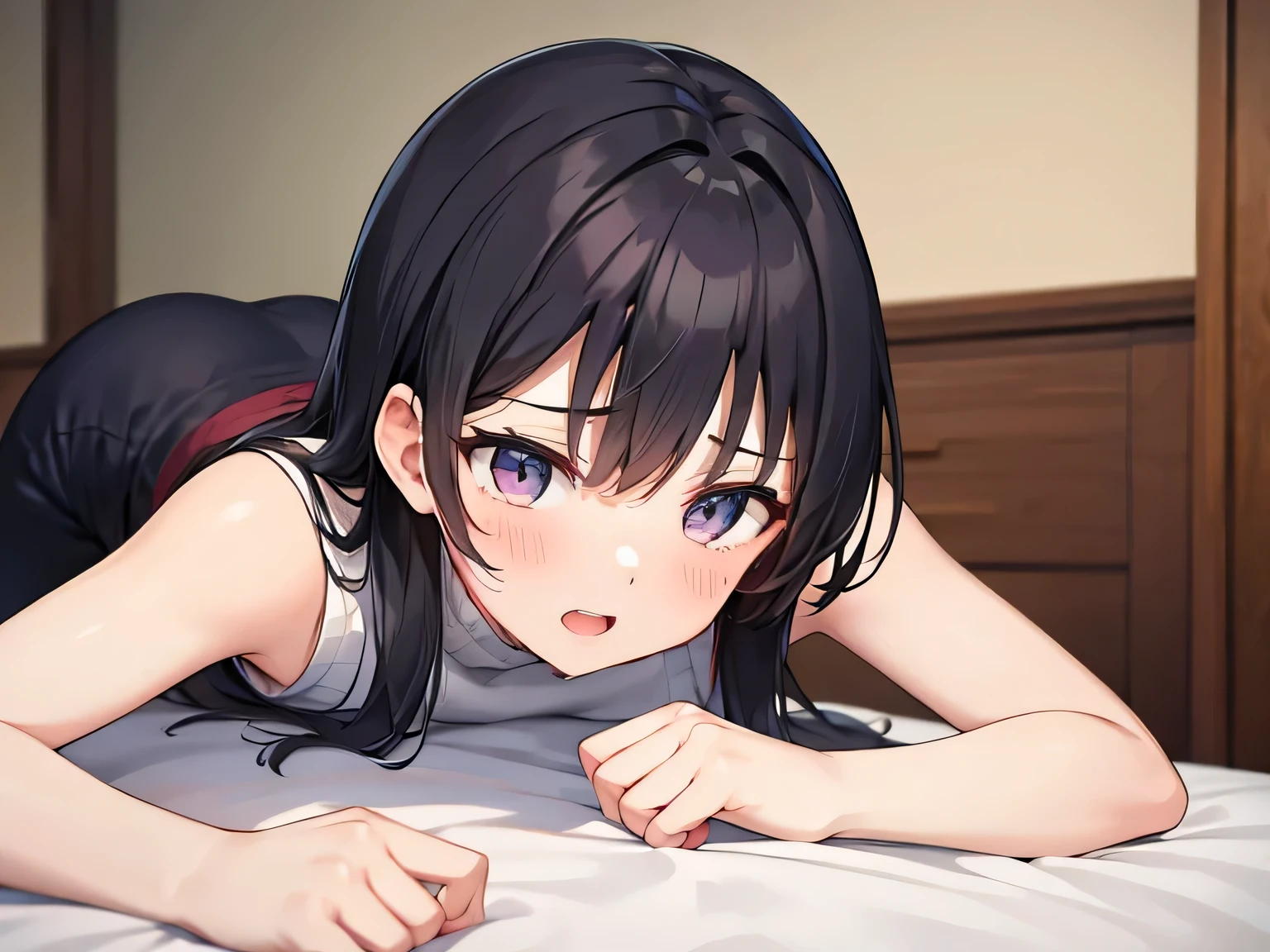 1girl, (((​masterpiece))),(((full body))), wallpaper HD, top-quality, top-quality, High Details, nakano azusa, 1girl, Sleepwear, pajamas, Twin-tailed, length hair, A dark-haired, brown-eyed, solo, reddish, bikini, , sleep on the bed, (((fell asleep on the bed))), illustratio, comic strip, soothing tones, Subdued Color, Soft cinematic light, adobe lightroom, photolab, HDR, intricately and hyper-detailed、(((depth of fields))))。(((​masterpiece)))。(((top-quality))).)((ultra-detailliert)))。(((illustratio)))。(((takeout))).dynamic focus.big breasts.(((home))).(((A bedroom))).(((sleeping face))).(((up chest))).((Evening)).