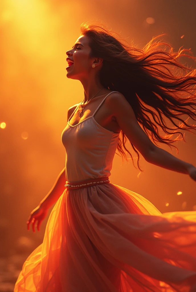 a galaxy big translucent woman holding the sun in her arms, colorful, perfect definition, magnificent capture