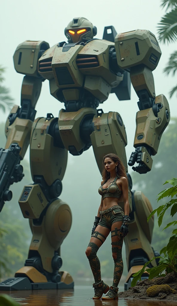 Robot crabs stalk a cute woman (Scarlett Johansson, age 25, dressed only in cloth tatters, dirty and battered) across an alien jungle. Horror. Danger. Peril. Sci Fi