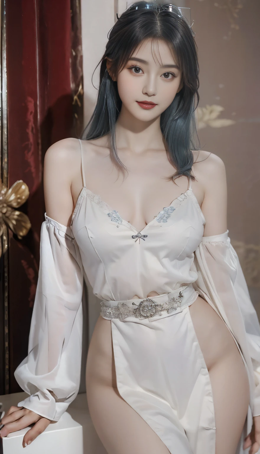 ulzang-6500-v1.1,(RAW photo:1.2), (Photorealistic:1.4), Beautiful Meticulous Girl, very detailed eyes and faces, Beautiful detailed eyes, absurderes, unbelievable Ridiculous, hugefilesize, ultra - detailed, A high resolution, The is very detailed,best qualtiy,tmasterpiece,kemomimi,((Middle-aged women wear Hanfu,silkouette,Lace)),Wearing Chinese Hanfu,((Green lace stockings))Lively posture,facing to audience,Charming,Stunner,Bigchest,low chest,cleavage,The is very detailed,Viewer's POV,CG,unified,8k 壁纸,Amazing Cleavage,finely detailled,tmasterpiece,best qualtiy,The is very detailed的 CG unified 8k 壁纸,light in face,cinmatic lighting, 1girll,(full body2.0),Raised sexy,cropped shoulders,(jiayi:1.5), closeup cleavage, tmasterpiece, best qualtiy, RAW photogr, realisticlying, the face, Incredibly Ridiculous res, depth of fields, A high resolution, ultra - detailed, finedetail, The is very detailed, Extremely detailed eyes and face, Sharp pupils, realistic pupil, tack sharp focus, cinmatic lighting