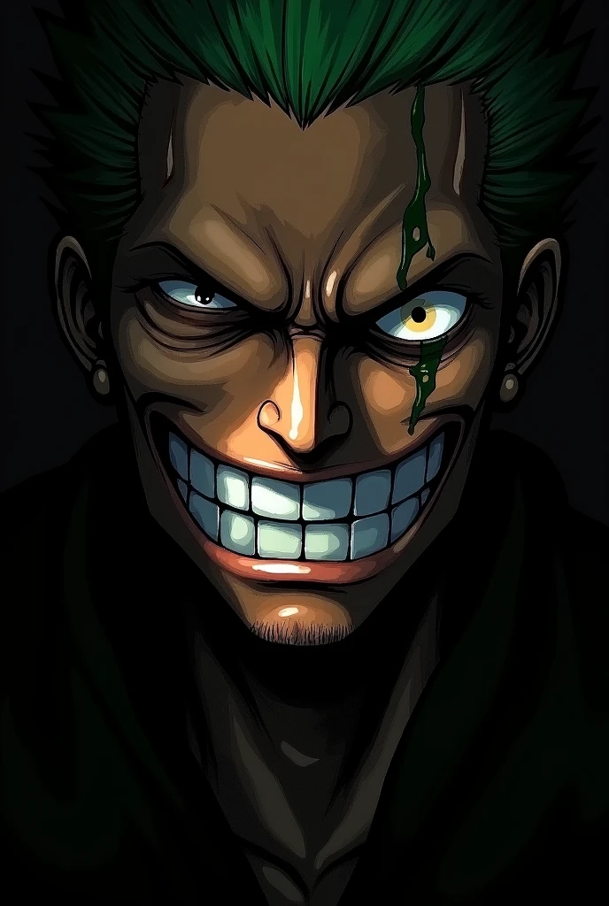 Create a joker,based on the DC comics anime,with mutilated body,after fighting with Batman,gotan scenario,well detailed