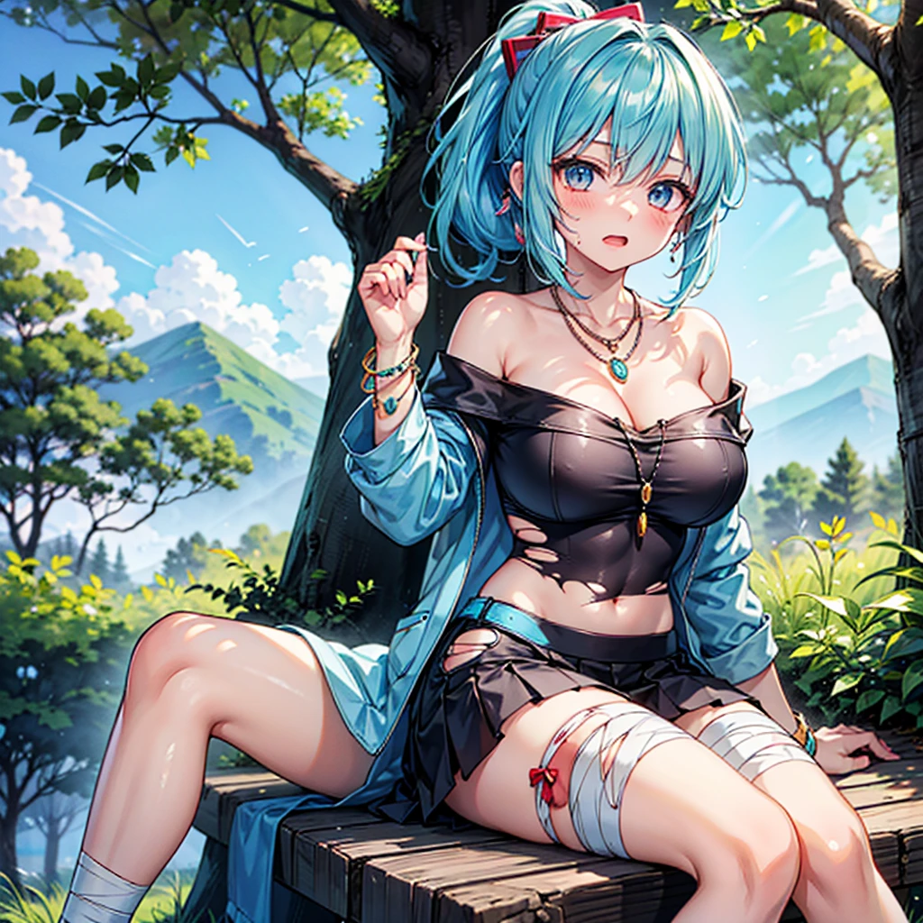 (highest quality, 4k, masterpiece :1.3), Beautiful woman, 1 girl, solo, (chest, attractive body :1.2), showing pubic area:, underboob, cleavage, JK, thong, crop top white shirt, sleeveless, sailor suit, super detailed face, lip details, half opened mouth, smile, fine green eyes, double eyelid, spread legs, one knee up, bedroom, showing pubic area:
