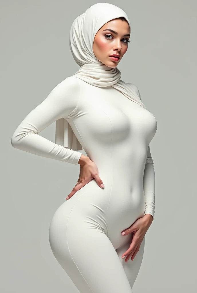 Ultra High Resolution, 8K, Hijab girl, Mongolian hijab girl, gorgeous Hijab girl, hyperdetailed, perfect body, lower body, Wear turtleneck tight dress, Mini skirt, Show thighs,