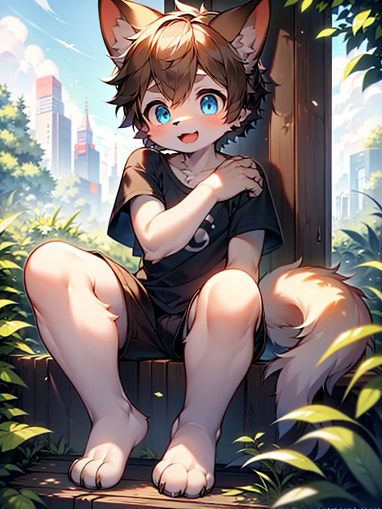 standing on your feet,shaggy,shaggy!,The upper part of the body,looking at viewert,Animal focus,shaggy,adolable,kawaii,adolable,furred,furred head,Narrow waist,Cat ears,Cat's paws,underage,Shota,Sit on your knees,Hands behind you,
